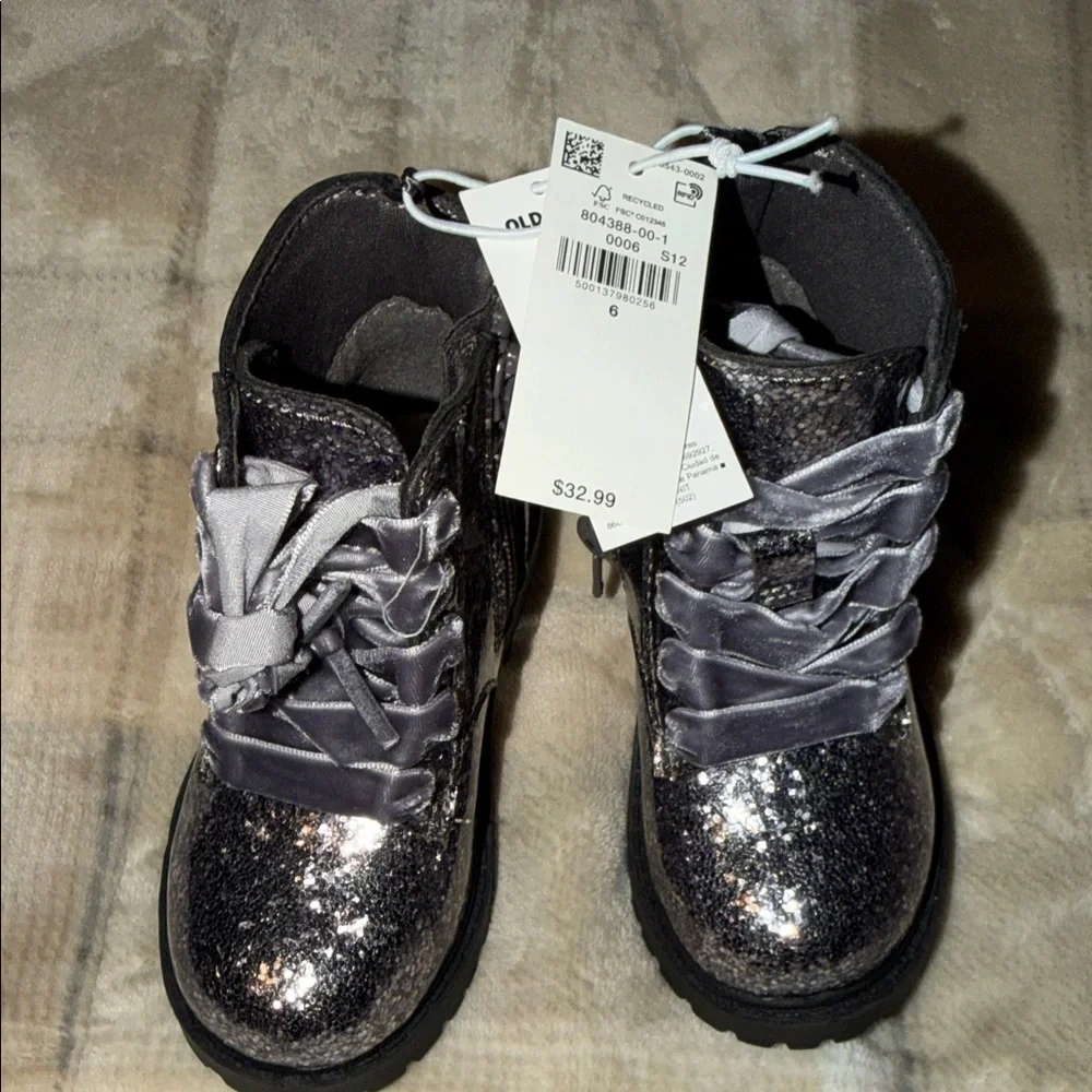 Old Navy Sparkly Black Kids Boots